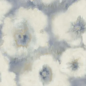Candice Olson Blended Floral wallpaper, color Blue, SKU EV3964