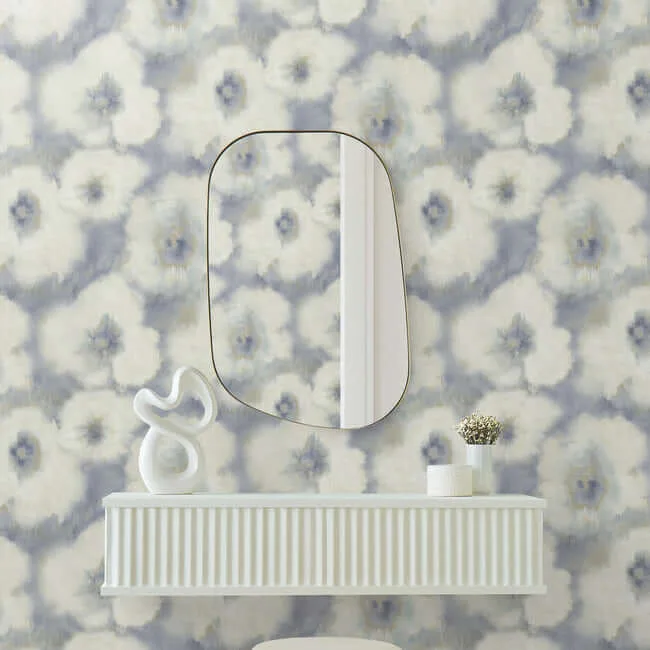 Candice Olson Blended Floral - Blue Wallpaper | Buy Online Candice Olson Blended Floral wallpaper, color Blue, SKU EV3964
