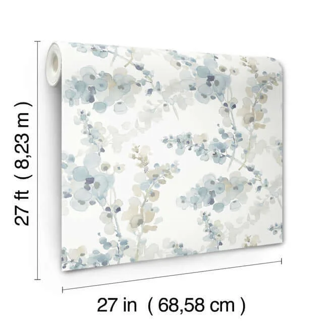 Candice Olson Blossom Fling wallpaper, color Blue, SKU EV3974