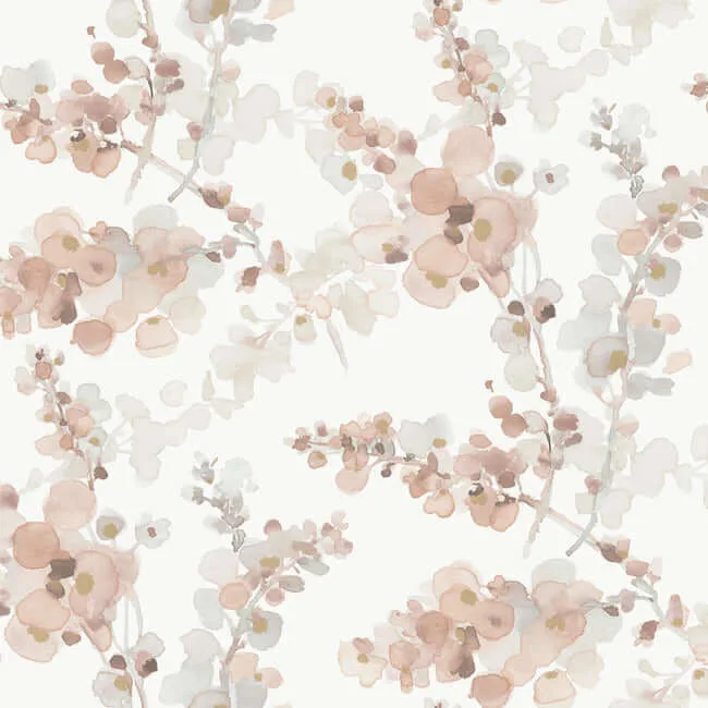 Candice Olson Blossom Fling wallpaper, color Clay, SKU EV3975