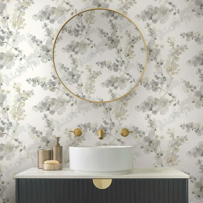 Candice Olson Blossom Fling - Steel Wallpaper | Buy Online Candice Olson Blossom Fling wallpaper, color Steel, SKU EV3971