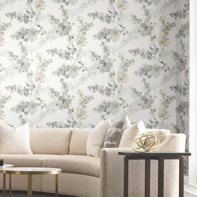 Candice Olson Blossom Fling - Steel Wallpaper | Buy Online Candice Olson Blossom Fling wallpaper, color Steel, SKU EV3971