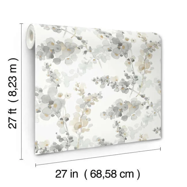Candice Olson Blossom Fling - Steel Wallpaper | Buy Online Candice Olson Blossom Fling wallpaper, color Steel, SKU EV3971