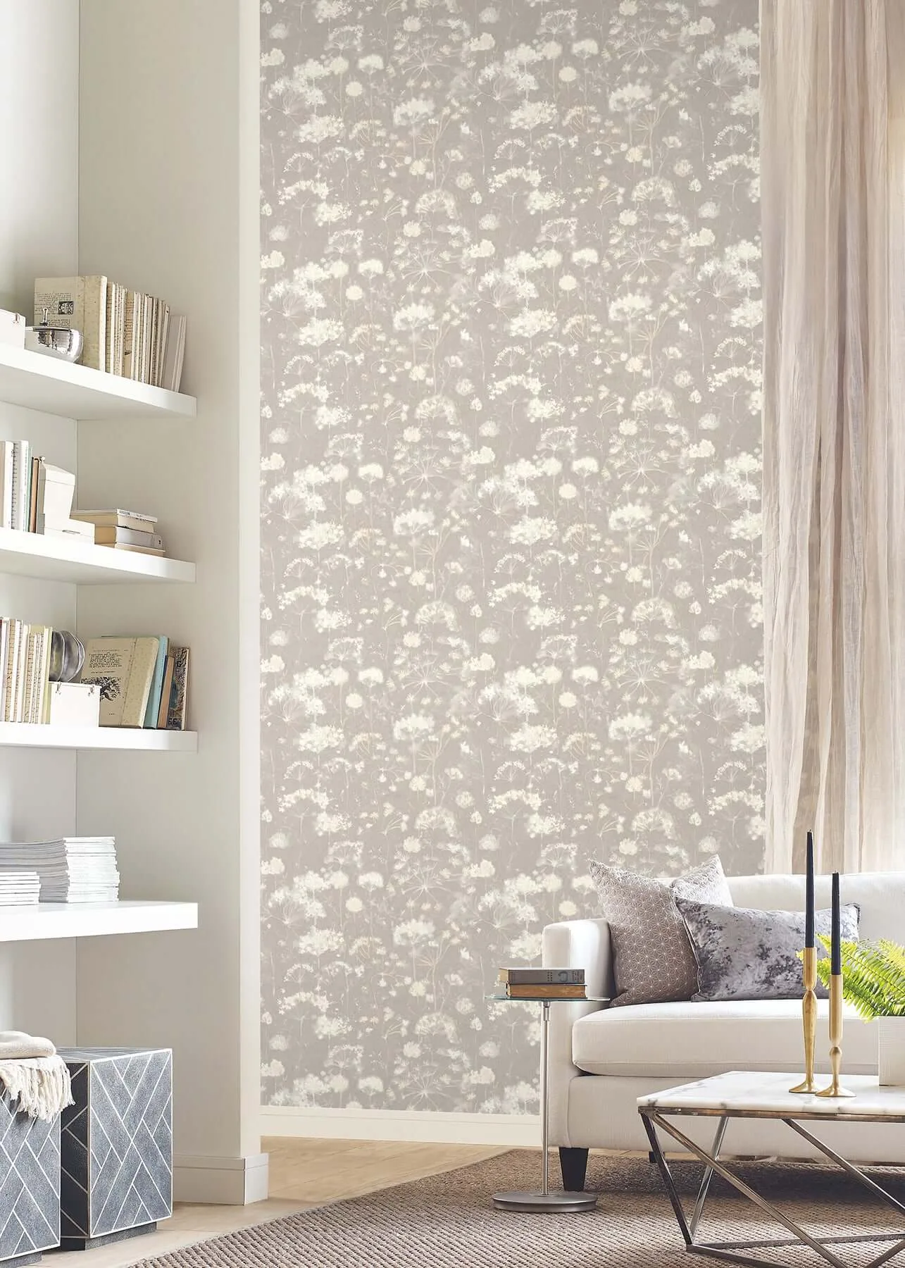 Candice Olson Botanical Fantasy wallpaper, color Soft Taupe, SKU PSW1605RL