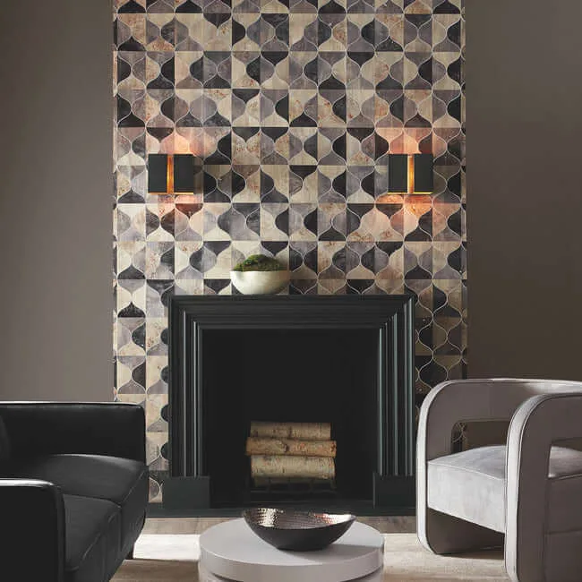 Candice Olson Burlwood Ogee - Black & Taupe Wallpaper | Buy Online Candice Olson Burlwood Ogee wallpaper, color Black & Taupe, SKU DT5001