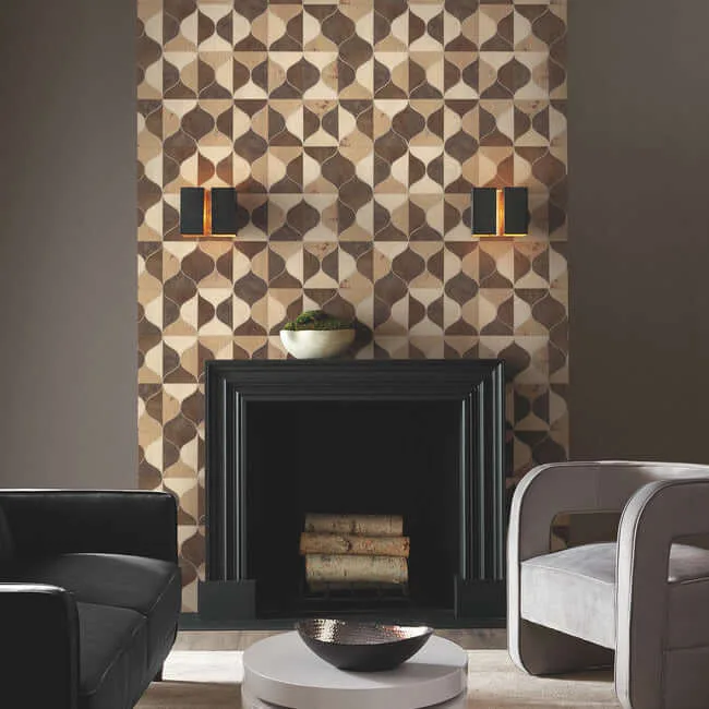 Candice Olson Burlwood Ogee wallpaper, color Warm Neutral, SKU DT5003