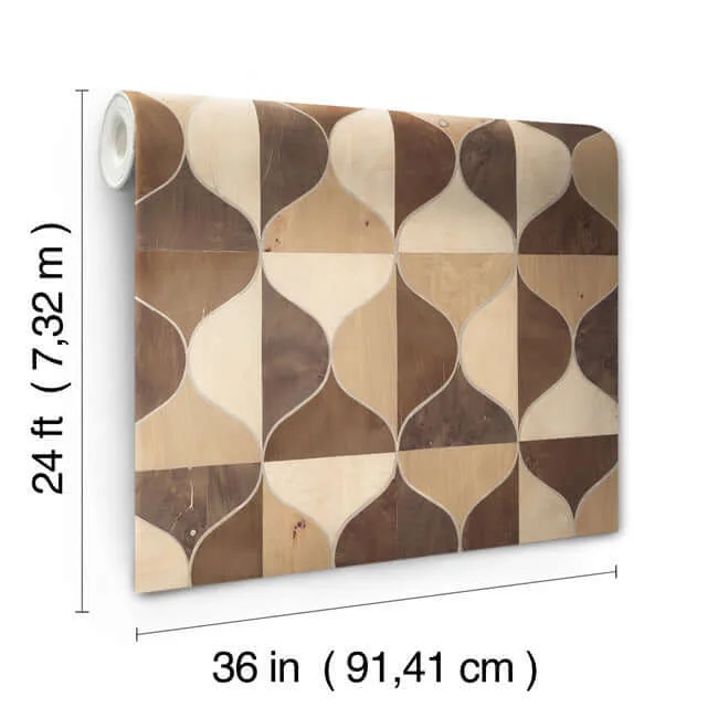 Candice Olson Burlwood Ogee wallpaper, color Warm Neutral, SKU DT5003