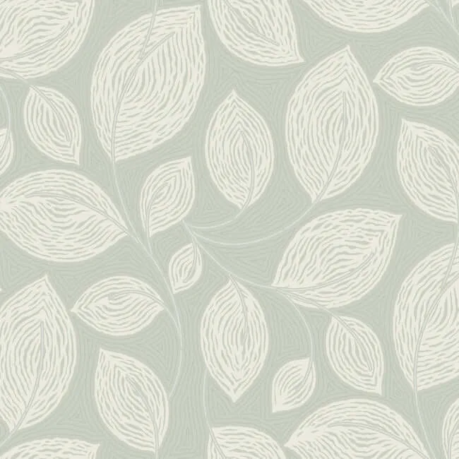 Candice Olson Contoured Leaves wallpaper, color Green, SKU EV3921