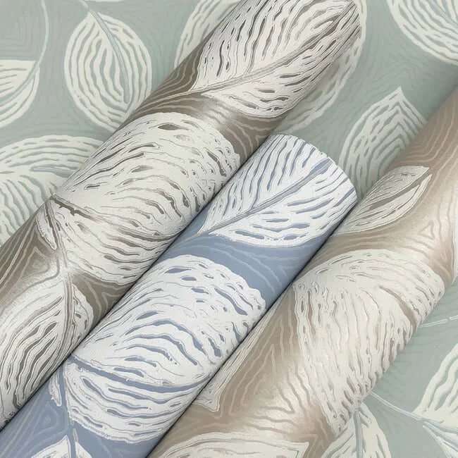 Candice Olson Contoured Leaves wallpaper, color Green, SKU EV3921