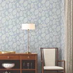 Candice Olson Contoured Leaves - Indigo Blue Wallpaper | Buy Online Candice Olson Contoured Leaves wallpaper, color Indigo Blue, SKU EV3925