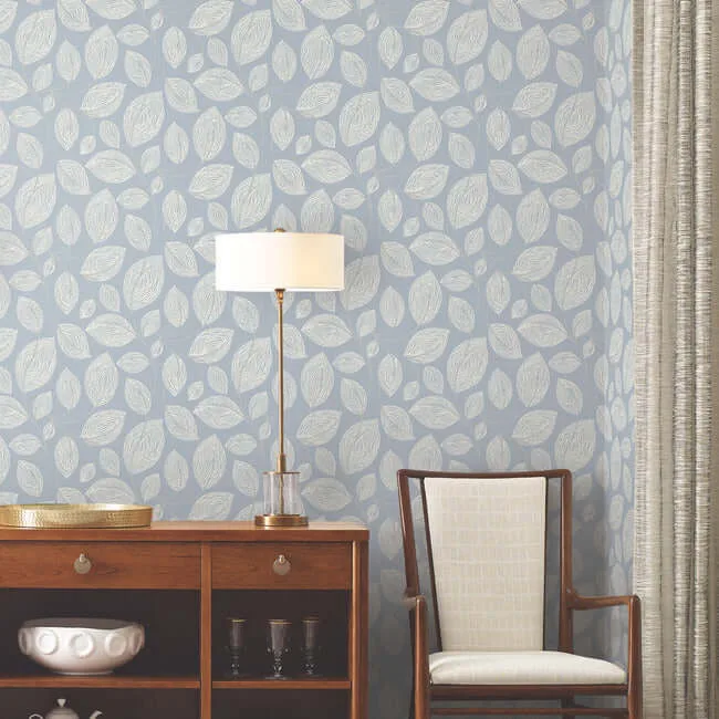 Candice Olson Contoured Leaves - Indigo Blue Wallpaper | Buy Online Candice Olson Contoured Leaves wallpaper, color Indigo Blue, SKU EV3925
