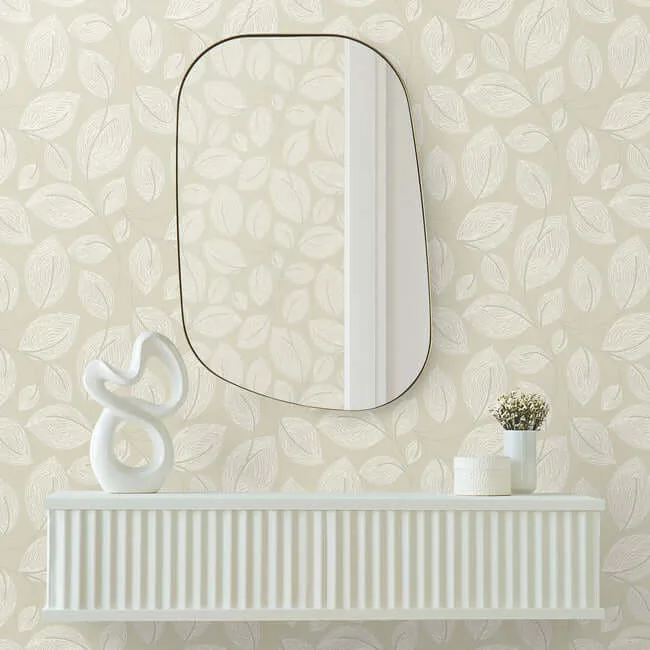 Candice Olson Contoured Leaves - Sand Wallpaper | Buy Online Candice Olson Contoured Leaves wallpaper, color Sand, SKU EV3923