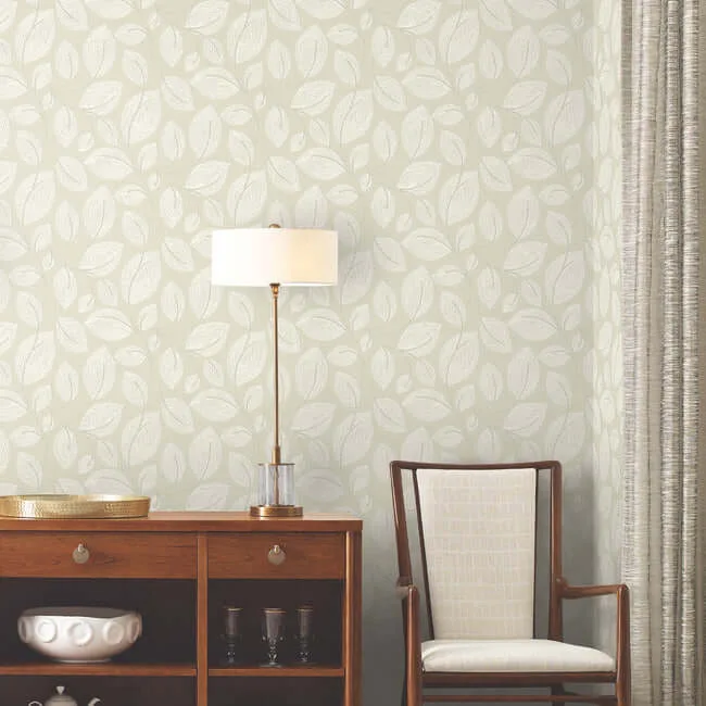Candice Olson Contoured Leaves - Sand Wallpaper | Buy Online Candice Olson Contoured Leaves wallpaper, color Sand, SKU EV3923
