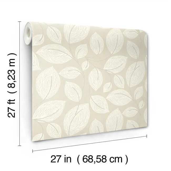 Candice Olson Contoured Leaves - Sand Wallpaper | Buy Online Candice Olson Contoured Leaves wallpaper, color Sand, SKU EV3923