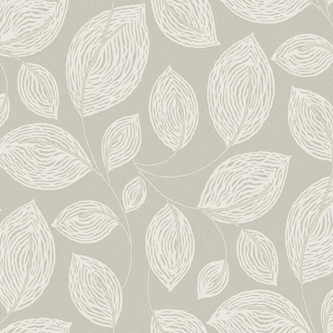 Candice Olson Contoured Leaves wallpaper, color Taupe, SKU EV3922
