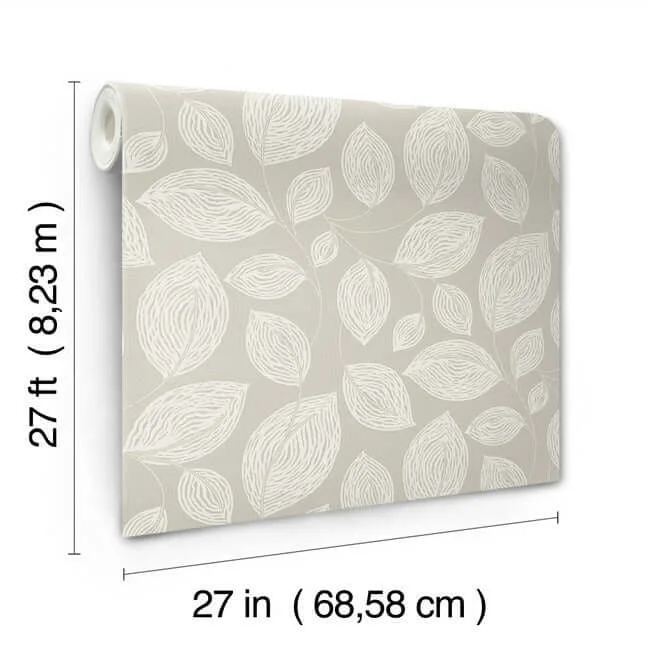 Candice Olson Contoured Leaves - Taupe Wallpaper | Buy Online Candice Olson Contoured Leaves wallpaper, color Taupe, SKU EV3922