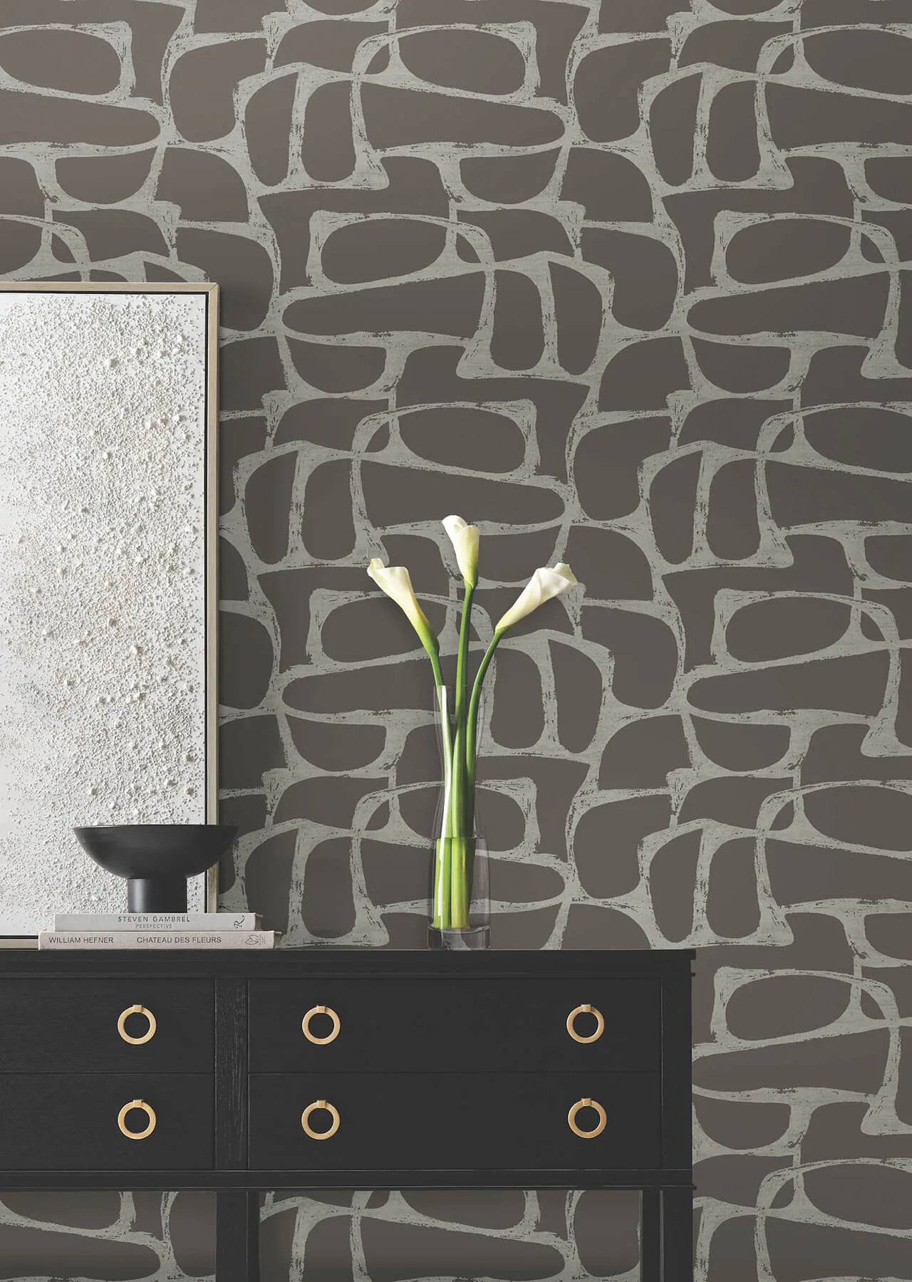 Candice Olson Craftsman Geometric - Mocha Wallpaper | Buy Online Candice Olson Craftsman Geometric wallpaper, color Mocha, SKU DF3355