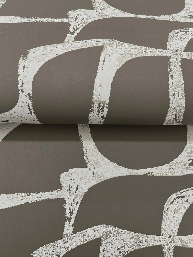 Candice Olson Craftsman Geometric wallpaper, color Mocha, SKU DF3355