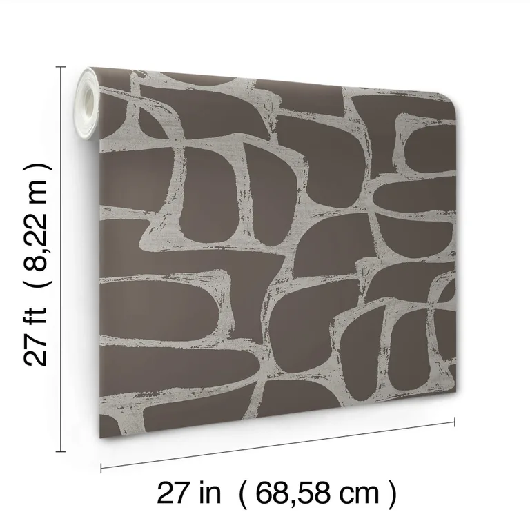 Candice Olson Craftsman Geometric wallpaper, color Mocha, SKU DF3355