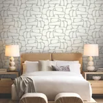 Candice Olson Craftsman Geometric - White & Silver Wallpaper | Buy Online Candice Olson Craftsman Geometric wallpaper, color White & Silver, SKU DF3356