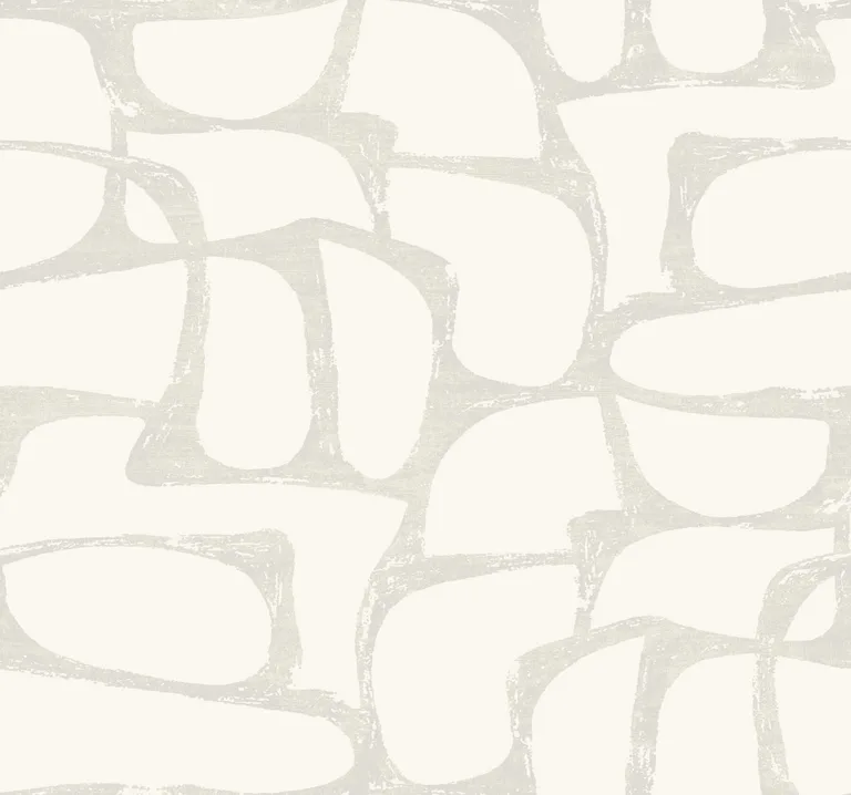 Candice Olson Craftsman Geometric wallpaper, color White & Soft Grey, SKU DF3353