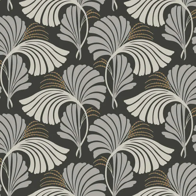 Candice Olson Dancing Leaves wallpaper, color Black, SKU DT5134