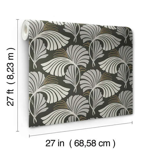 Candice Olson Dancing Leaves - Black Wallpaper | Buy Online Candice Olson Dancing Leaves wallpaper, color Black, SKU DT5134