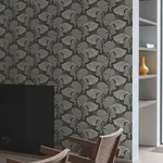 Candice Olson Dancing Leaves - Black Wallpaper | Buy Online Candice Olson Dancing Leaves wallpaper, color Black, SKU DT5134