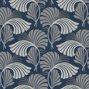 Candice Olson Dancing Leaves wallpaper, color Navy, SKU DT5133