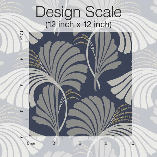 Candice Olson Dancing Leaves - Navy Wallpaper | Buy Online Candice Olson Dancing Leaves wallpaper, color Navy, SKU DT5133