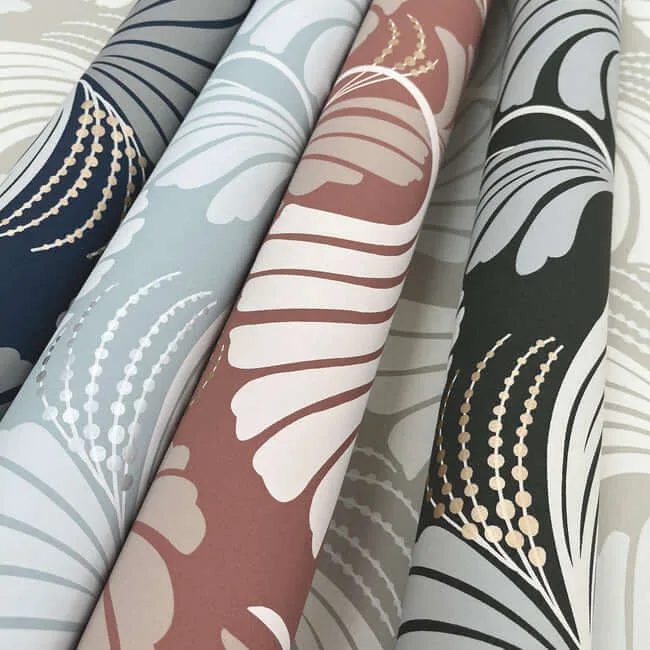 Candice Olson Dancing Leaves - Navy Wallpaper | Buy Online Candice Olson Dancing Leaves wallpaper, color Navy, SKU DT5133