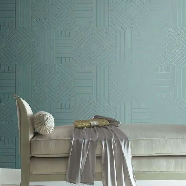 Candice Olson Diverging Diamonds - Blue Wallpaper | Buy Online Candice Olson Diverging Diamonds wallpaper, color Blue, SKU CI2372