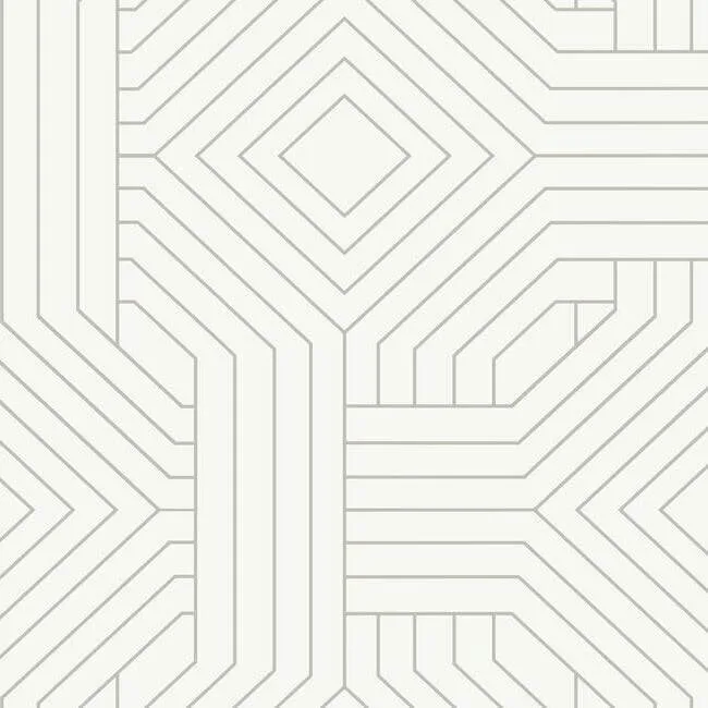 Candice Olson Diverging Diamonds wallpaper, color White, SKU CI2374