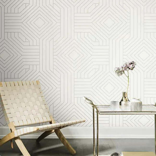 Candice Olson Diverging Diamonds wallpaper, color White, SKU CI2374