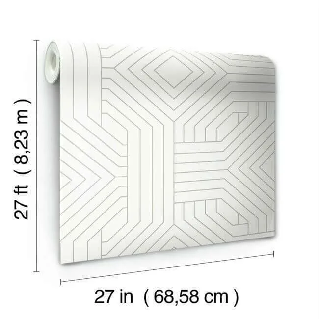 Candice Olson Diverging Diamonds wallpaper, color White, SKU CI2374