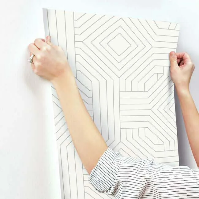 Candice Olson Diverging Diamonds wallpaper, color White, SKU CI2374