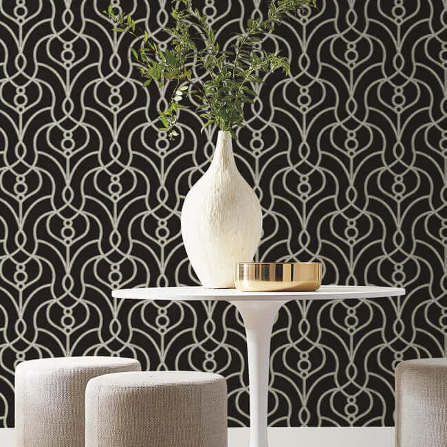 Candice Olson Divine Trellis - Black Wallpaper | Buy Online Candice Olson Divine Trellis wallpaper, color Black, SKU EV3945