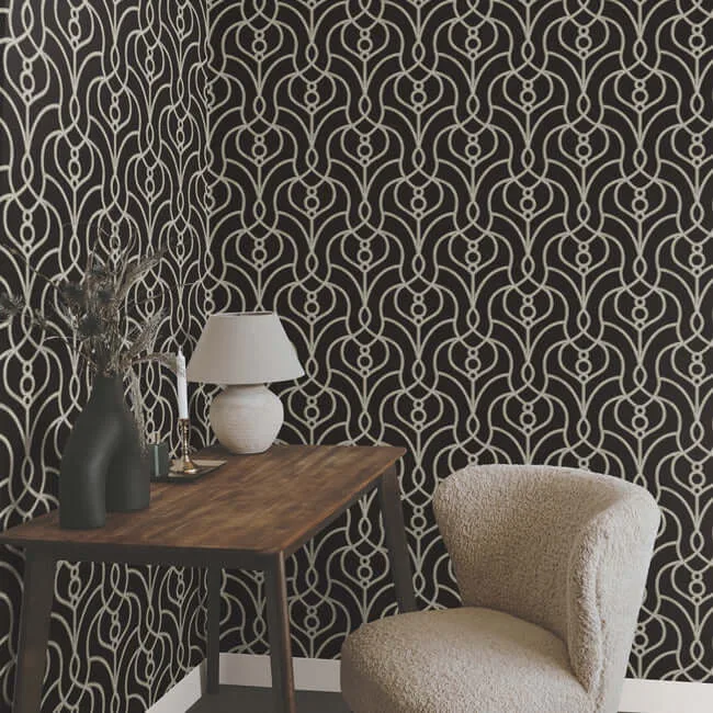 Candice Olson Divine Trellis - Black Wallpaper | Buy Online Candice Olson Divine Trellis wallpaper, color Black, SKU EV3945