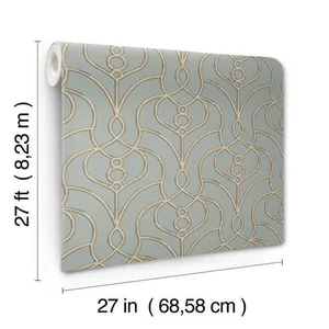 Candice Olson Divine Trellis wallpaper, color Dusty Blue, SKU EV3948
