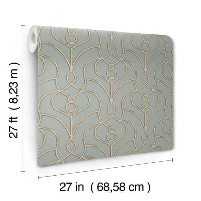 Candice Olson Divine Trellis wallpaper, color Dusty Blue, SKU EV3948