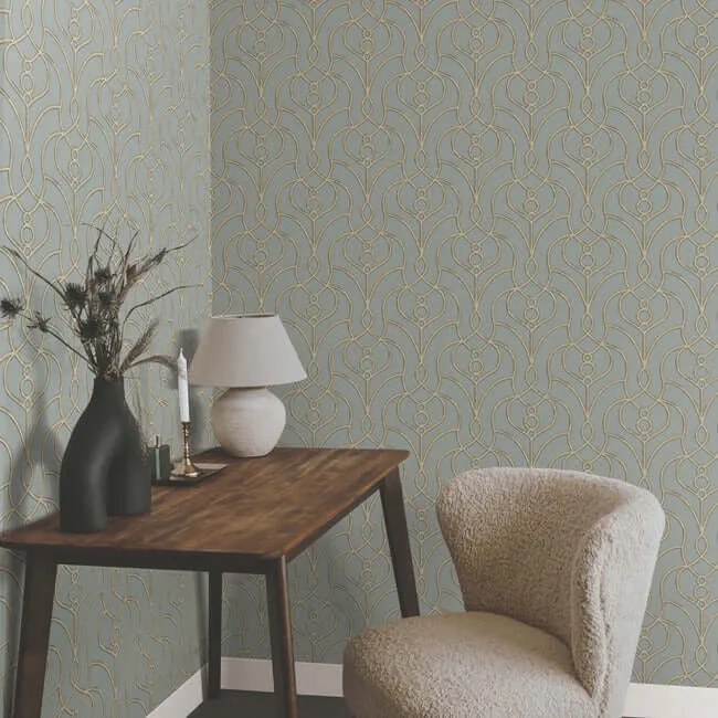 Candice Olson Divine Trellis - Dusty Blue Wallpaper | Buy Online Candice Olson Divine Trellis wallpaper, color Dusty Blue, SKU EV3948