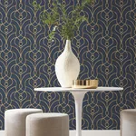 Candice Olson Divine Trellis wallpaper, color Navy, SKU EV3946