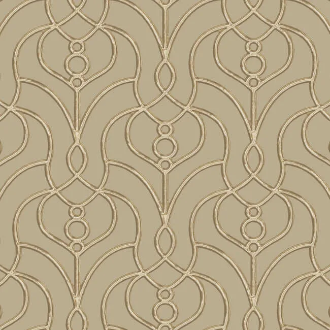 Candice Olson Divine Trellis wallpaper, color Taupe, SKU EV3947
