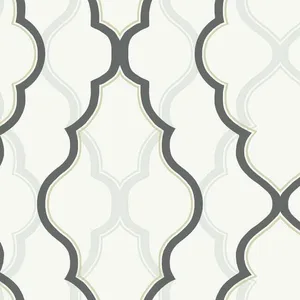 Candice Olson Double Damask wallpaper, color White & Black, SKU CI2391