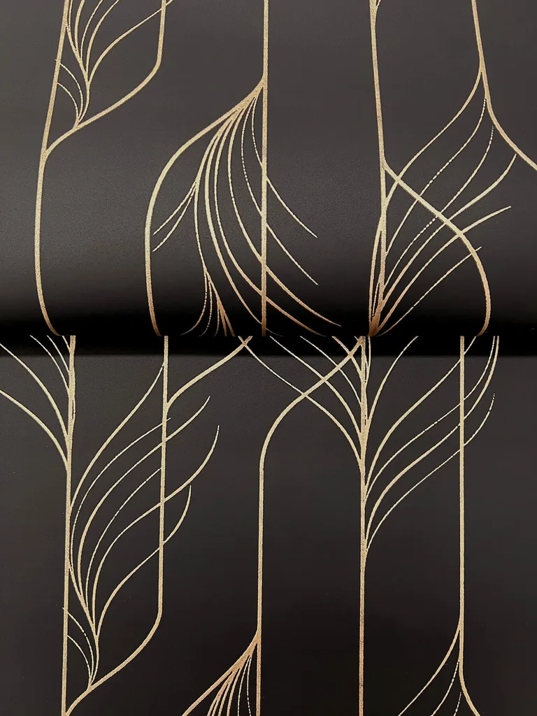 Candice Olson Elemental Thread wallpaper, color Black & Gold, SKU DF3305