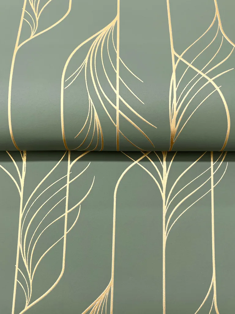 Candice Olson Elemental Thread wallpaper, color Green & Gold, SKU DF3306