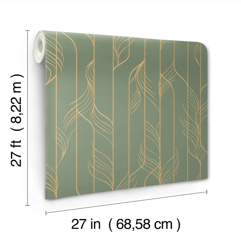 Candice Olson Elemental Thread wallpaper, color Green & Gold, SKU DF3306