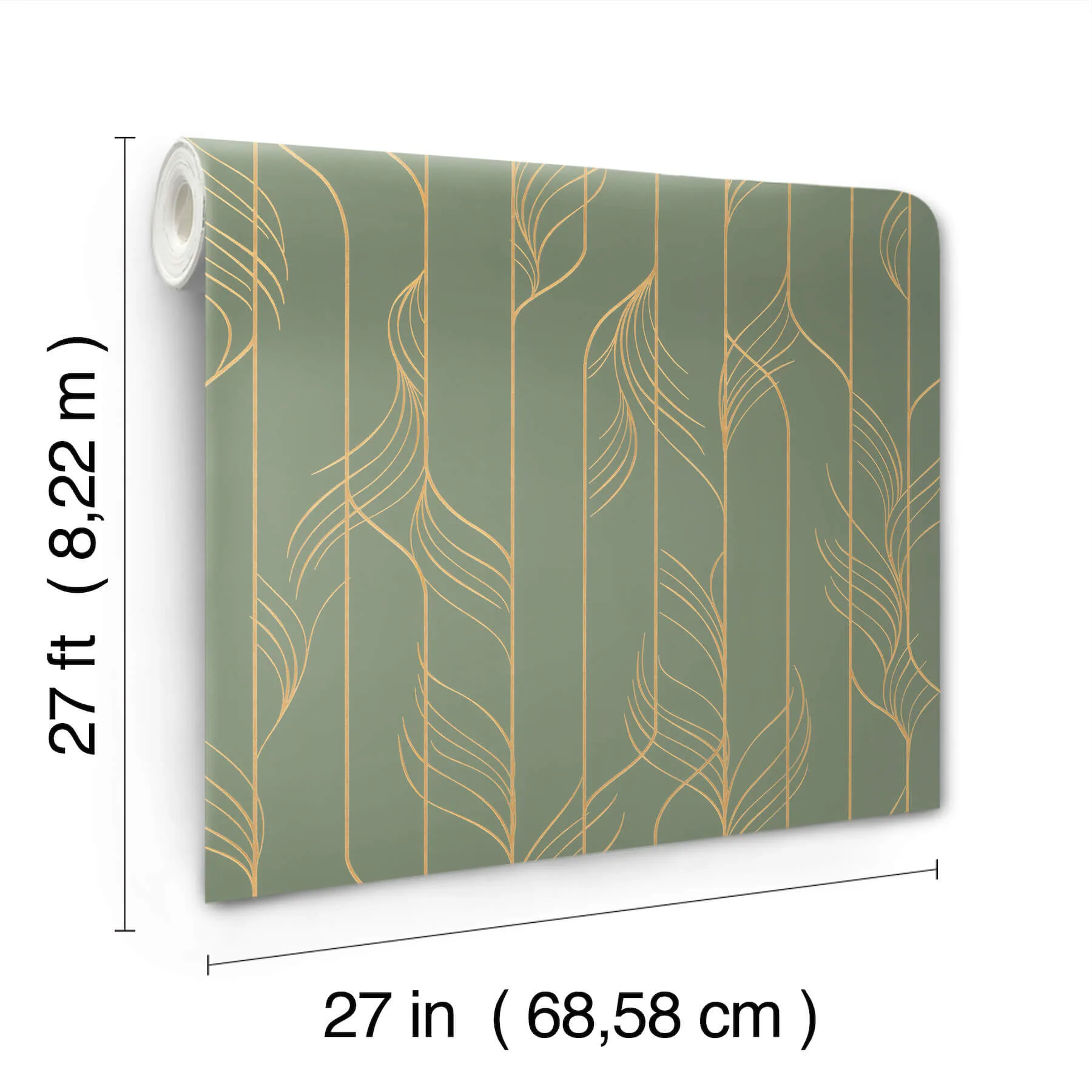 Candice Olson Elemental Thread wallpaper, color Green & Gold, SKU DF3306