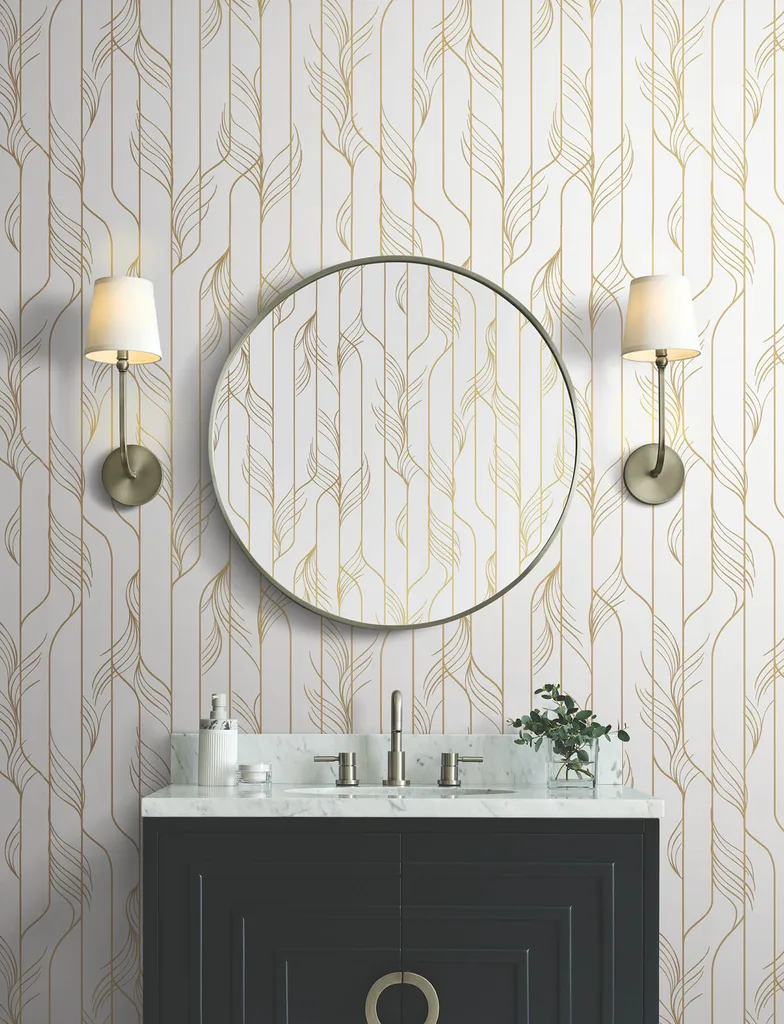 Candice Olson Elemental Thread wallpaper, color White & Gold, SKU DF3301