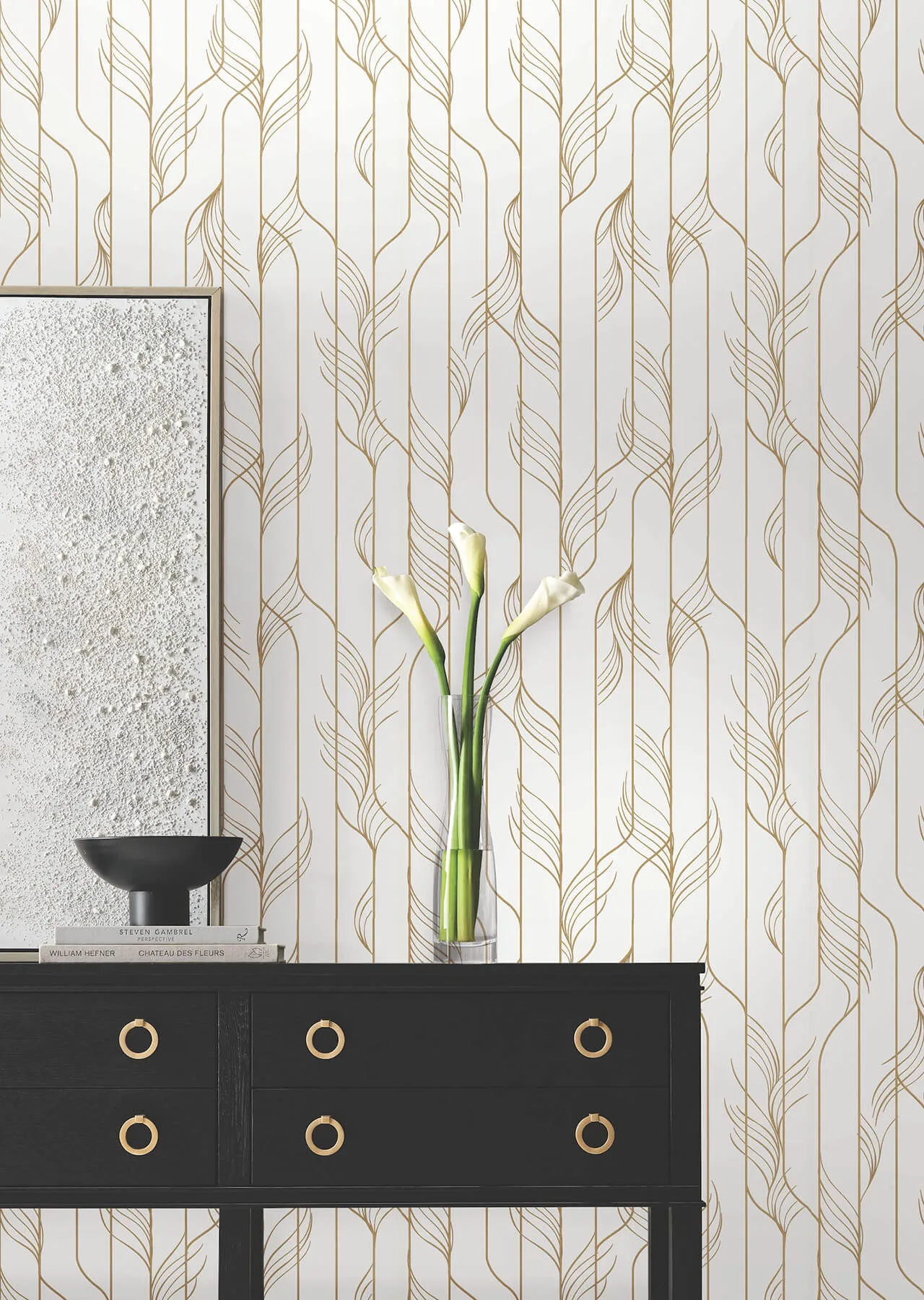 Candice Olson Elemental Thread - White & Gold Wallpaper | Buy Online Candice Olson Elemental Thread wallpaper, color White & Gold, SKU DF3301